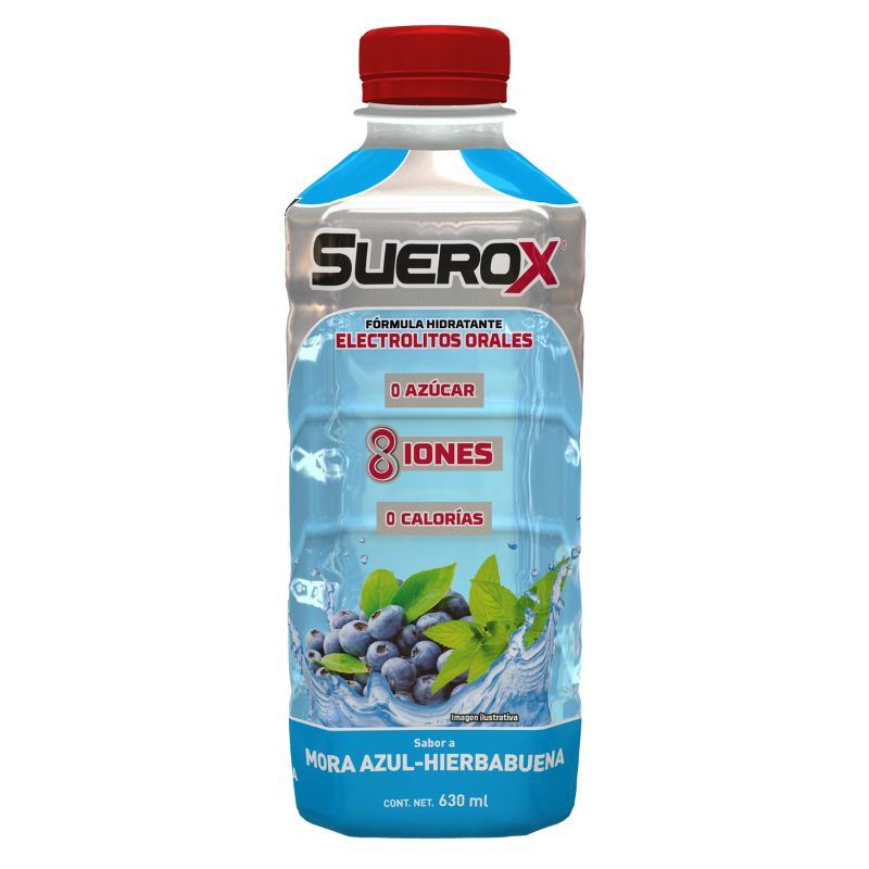 Suerox Sabor Mora Azul y Hierbabuena- Frasco 630 Ml